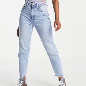 Bershka clean mom jeans in light blue - 8